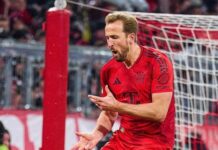Harry Kane pokazuje Erlingowi Haalandowi, który jest królem Bundesligi