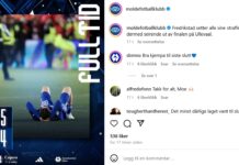 Główny trener Molde, Erling Moe, rozmawia z NRK, nie mówiąc zbyt wiele