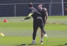 Szczęsny „znokautował” Lewandowskiego na treningu w Barcelonie (VIDEO)