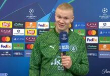 Haaland „żartuje” z Carragherem w wywiadzie dla CBS Sports po zdobyciu zwycięskiej bramki przeciwko Realowi Madryt